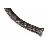 Braided Sleeving: 1 1/2 in Inside Dia, Expandable, For 2 in Max Bundle Dia, 50 ft Lg, PET, Black (MPN HWN1.50BK50)