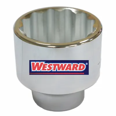 WESTWARD Socket: Metric, 1 in Drive Size, 58 mm Socket Size, 12-Point, Std, Chrome - 1" Drive Hand Sockets