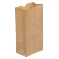 Kraft paper grocery bag with a depth of 5 11/12 inches. Suitable for packaging and carrying groceries or light industrial items. Supplied in a pack of 500