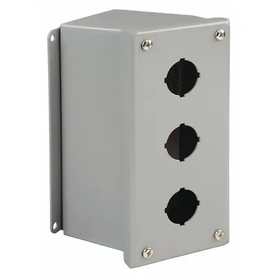 WIEGMANN Push Button Enclosure: 30mm, 3 Holes, Carbon Steel - Enclosures for 30mm Operators
