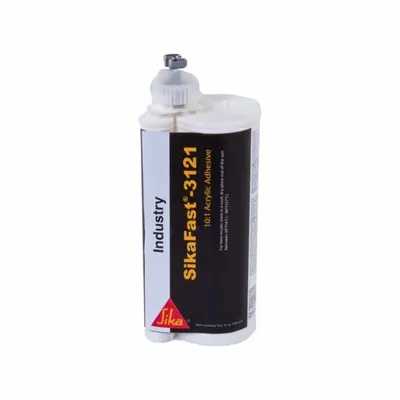 SIKA Sikafast 3121 Acrylic Adhesive, 490 mL Dual-Cartridge, Tan Paste - Acrylic Dual Cartridges for Two-Part Applicators