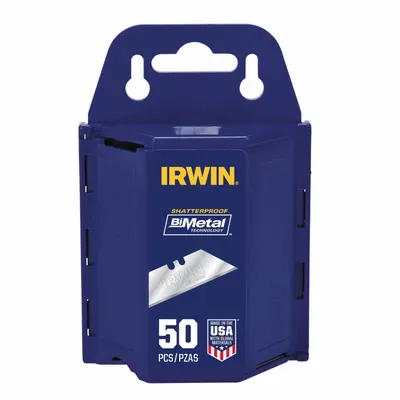 IRWIN Utility Blade: 2 3/8 in Blade Lg, 3/4 in Blade Wd, 0.025 in Blade Thick - Straight-Edge Standard-Tip Replacement Utility Blades